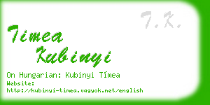 timea kubinyi business card